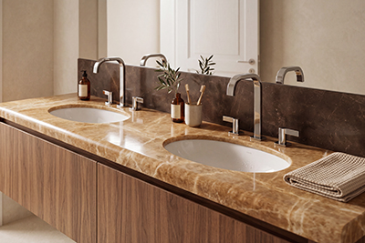 Столешницы из натурального камня в ванную